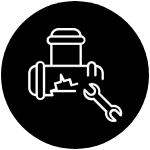 Plumbing tools and pipe icon