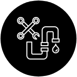 Plumbing tools and pipe icon